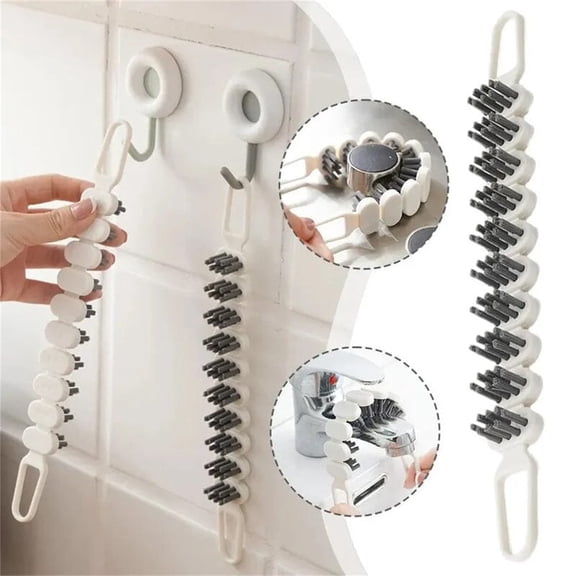 Bendable Crevice Cleaning Brush Soft Multi Function Brush for Sink Faucet Corner and Kitchen Edge Scrub 10Inch