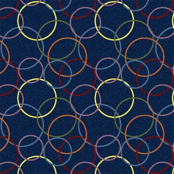 Joy Carpets 1771C Playful Patterns Spirals Rectangle Childrens Area Rugs Multi Color - 5 ft. 4 in. x 7 ft. 8 in.