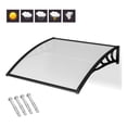 thumbnail image 6 of 40x40 Inch Door Awning, Polycarbonate Window Canopy - UV Protection, Weather Resistant - Dark Brown, Transparent Options, 6 of 8