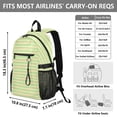 thumbnail image 3 of JIALIOU 14" Laptop Backpack Waterproof Airline Approved Stylish Casual Daypack for Travel Business College Work, Green Yellow Stripe, 3 of 8
