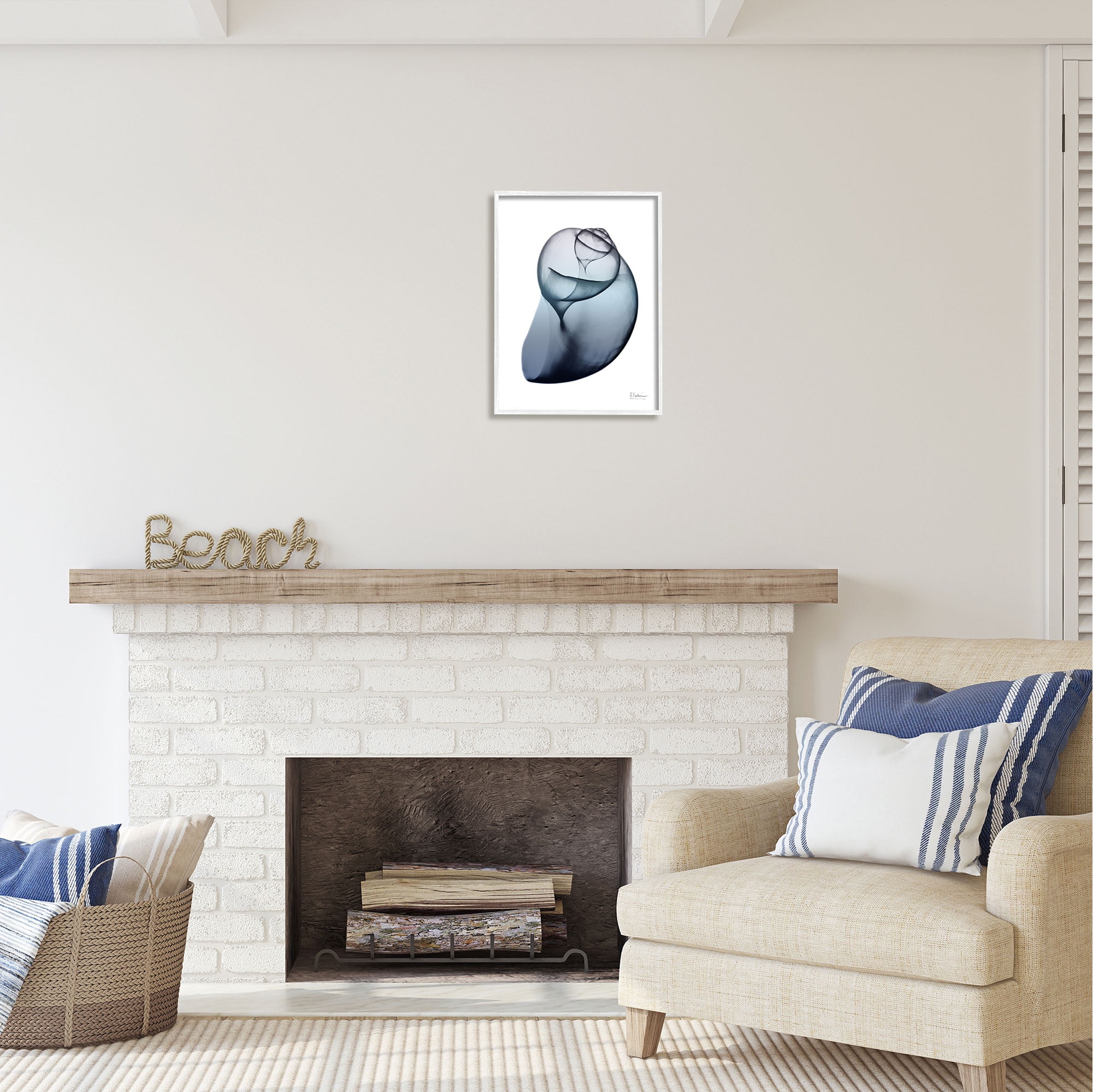 Stupell Industries Contemporary Snail Shell Abstract Photography White Framed Art Print Wall Art, 16 x 20
