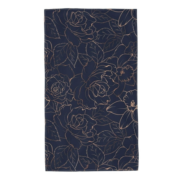 Fotbe Navy Dark Blue Toalla Premium con Patrón, Toalla de Microfibra de Secado Rápido, Ligera y Altamente Absorbente (27.5x16in), Ideal para Uso Diario