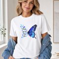 thumbnail image 4 of Jollimate Always Give Her Wings to Fly Shirt, Blue Butterfly Graphic Tee, Inspirational Gift for Women, 4 of 6
