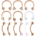 thumbnail image 1 of 16G Lip Labret Studs Medusa Piercing Rings Eyebrow Ring Helix Conch Tragus Daith Rook Cartilage Flat Back Earrings Hoop Jewelry, 1 of 3