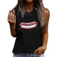 thumbnail image 2 of Mifsaly Women Crewneck Sleeveless Tank Tops Cotton Hotdog Graphic Patriotic Summer Shirts Loose Fit Soft Breathable Versatile Vacation Holiday Wear S, 2 of 4