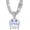 Blue-smile silver, variant on Iced Out Cuban Link Chain for Men, Miami Style Silver and Gold Plated Bling Necklace, Diamond Hip Hop Necklace