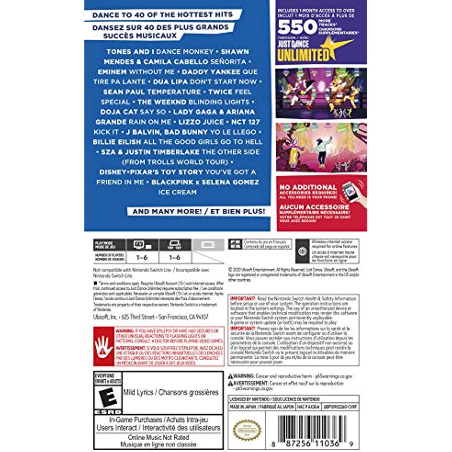 Ubisoft Just Dance 2021 Video Game - Nintendo Switch