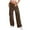 Brown, variant on Women's Elastic Waist Casual Pants with Side Pockets Loose Fit Straight Leg Trousers Sport Outdoor Workwear Long Pants for Daily Wear Black L