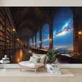 thumbnail image 7 of Wallpaper Gothic Library Vintage Medieval Bookshelf Fantasy Space Peel and Stick Wall Murals 100"H x 144"W Removable PVC Wall Paper Self-Adhesive Wall Paintings Art Decor for Book Lovers Bookworm, 7 of 7