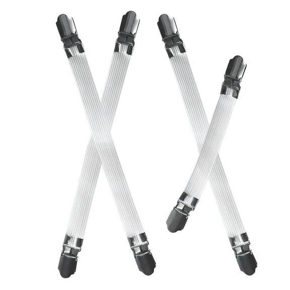 Hemobllo 4Pcs Adjustable White Ironing Board Cover Straps Elastic Clips for Smooth Fit