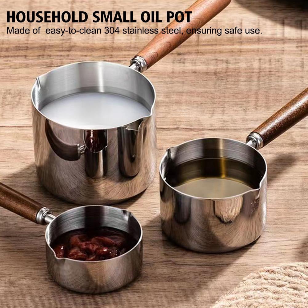 Petite Casserole En Inox 800ml - Pour Fondre Beurre, Chocolat, Chauffer Lait - Double Bec Verseur - Induction