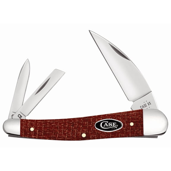 Case Knives Dark Red Burlap Micarta - Sm Seahorse Whittler