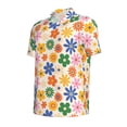thumbnail image 2 of Rocae Groovy Daisy Flowers for Men's Short Sleeve Polo Shirt, Quick Drying Performance Moisture Wicking Sports Men's Golf Shirt Small, 2 of 9