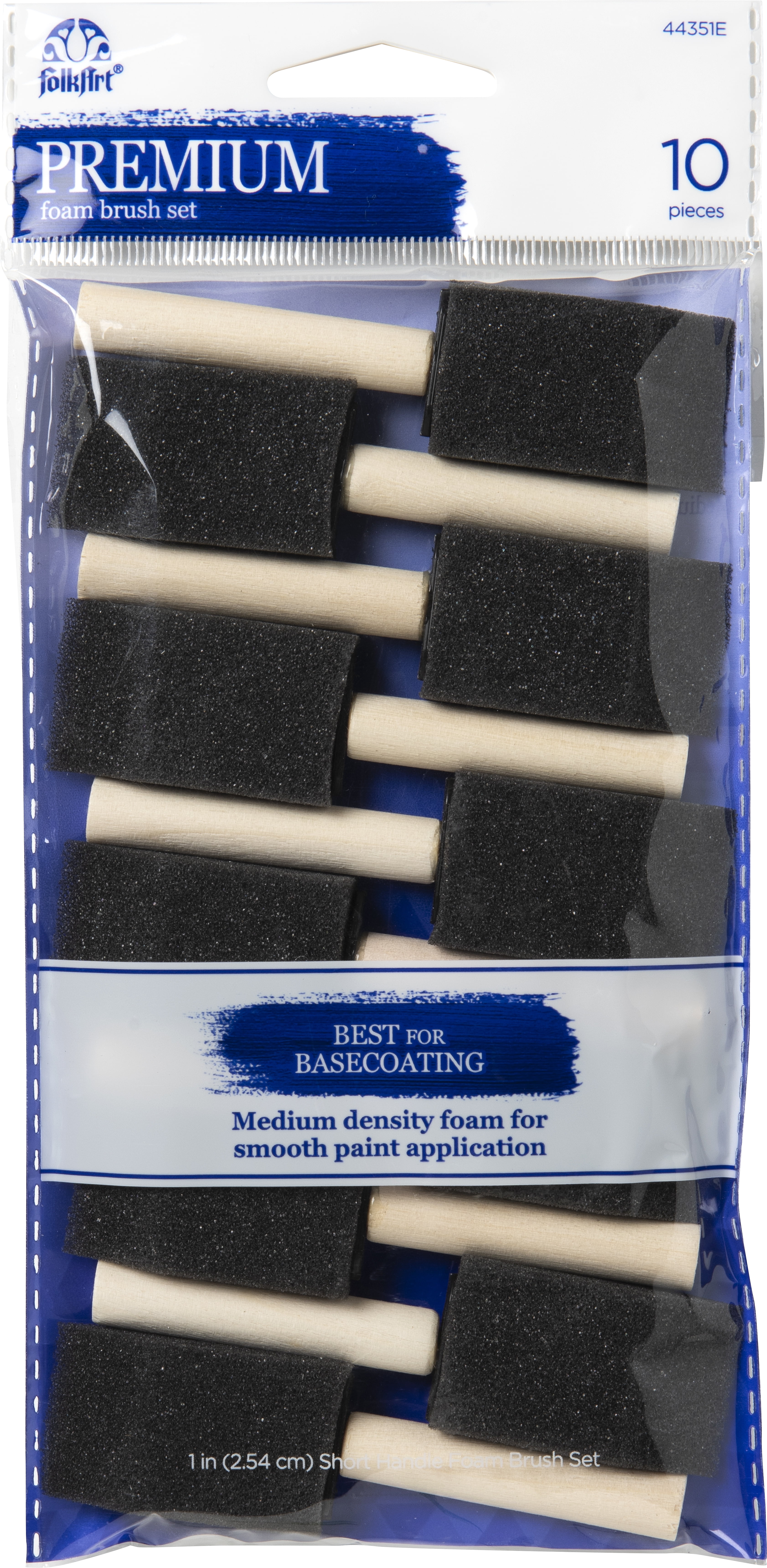 FolkArt Paintbrush Set, Short Handle Foam Set, 10 Piece