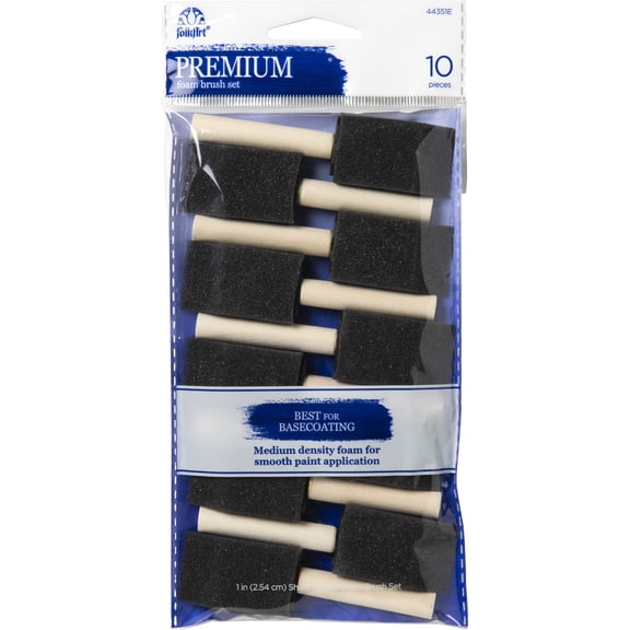 FolkArt Paintbrush Set, Short Handle Foam Set, 10 Piece
