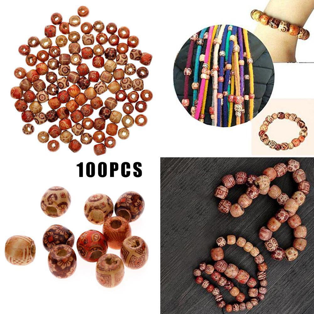 100pcs Wooden Beads Large Hole Mixed For Macrame Jewelry Crafts Making TOP 