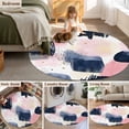 thumbnail image 5 of Round Rugs 5Ft, Navy Blue Pink Art Round Area Rug Washable Indoor Throw Carpet, Abstract Contemporary Luxury Soft Non Slip Circle Rug for Cabinet Bathroom Home Decor Aesthetic, 5 of 8