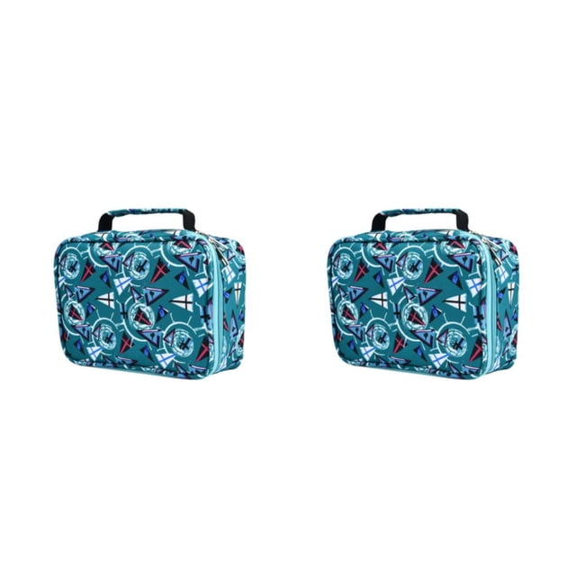 Matsuzay Bolsa de lápices de tela esmerilada Asa de elevación desmontable Bolígrafo de dibujo de 72 orificios Marcador de papelería Estuche Verde 2Conjunto