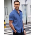 thumbnail image 3 of COOFANDY Men's Short Sleeve Button Down Shirts Wrinkle Free Casual Polka Dot Print Dress Shirt with Pocket, 3 of 6