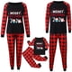 thumbnail image 3 of Conjunto de pijamas para padres e hijos con estampado de letras navideñas, camiseta de manga larga, pantalones a cuadros negros y rojos, traje de casa para Año Nuevo, papá, mamá y niños, 3 of 4
