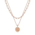 thumbnail image 1 of Collar Ursteel Initial C chapado en oro rosa con capas de 45 cm, 1 of 7