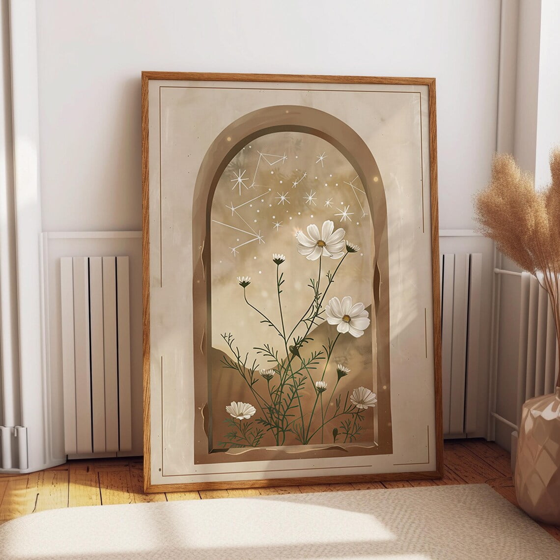 Starry Archway Garden Poster - Celestial Flowers And Constellations Wall Art - Poster Or Print Wall Art Modern Wall Decor 24x36 UNFRAMED