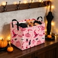 thumbnail image 2 of Lilixerw Halloween Storage Basket Decoration, Rectangular Foldable Organizer with Witch and Skull Print, for Household Space and Seasonal Scene Arrangement, 14.1x10.2x8.2 inch, 2 of 6