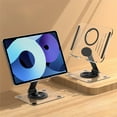 thumbnail image 2 of Black Rotating Tablet Stand Holder With 360 Degree Adjustment Portable Foldable Desktop Mount For Phones And Ipads Anti-Slip Base 0.77 Lb 1Pc, 2 of 7