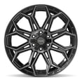 thumbnail image 2 of 4PLAY Wheels 4P83 22 Inch Rims and Tires Fit 6x135 & 6x139.7 22x9 Gloss Black Brushed with Tinted Clear - TerraMax RT 285/45-22 (Set of 4), 2 of 5