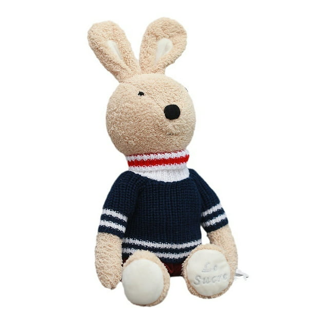 Muñeco de peluche con forma de conejito de peluche con dibujos animados, 45 cm, azul marino