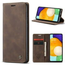 Galaxy A54 5G Wallet Case, TECH CIRCLE PU Leather Flip Folio Case with Card Holders RFID Blocking Kickstand Shockproof TPU Inner Shell Phone Cover for Samsung Galaxy A54 5G 6.5 inch 2023, Coffee