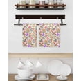 thumbnail image 3 of Watercolor Floral Kitchen Dish Towels for Drying Dishes Set of 2, Retro Botanical Flowers Leaves Spring Beige Waffle Weave Microfiber Hand Tea Bathroom Towels Quick Dry & Absorbent Towel 15.7x23.6, 3 of 7