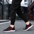 thumbnail image 2 of Zapatos Para Caminar Mocasines casuales para hombres Zapatos planos con cordones acolchados para deportes al aire libre (44 Black Red) Wdftyju Tenis De Mujer Tenis De Hombre, 2 of 8