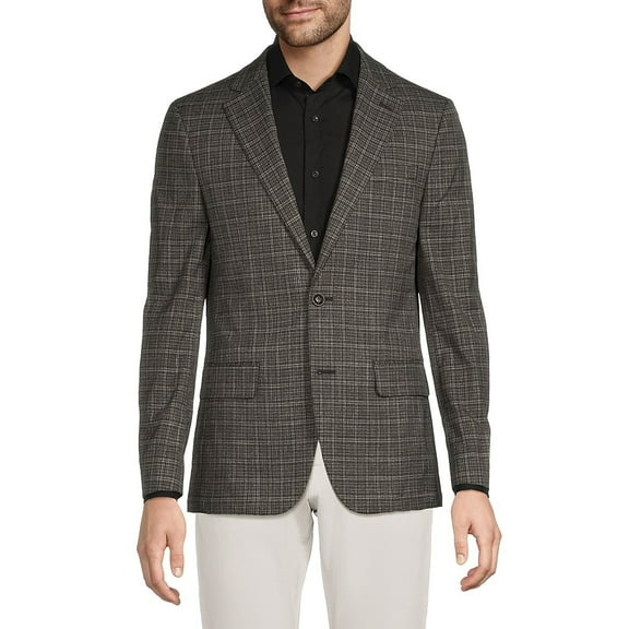 Original Penguin Mens Slim fit Sport Coat Blazer 42 L Brown Plaid Stretch