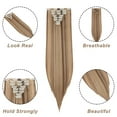 thumbnail image 2 of MY-LADY 8PCS Synthetic Clip in Hair Extensions Double Weft Full Head HairPiece Straight Natural Black Brown Blonde, 2 of 8