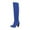 Blue, variant on jsaierl Women Chunky Round Toe Suede Knee High Boots Fashion Solid Thigh High Slip-on Long Boots