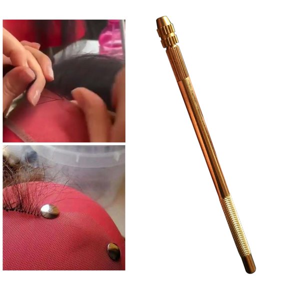 Peluca de latón, soporte de agujas de ventilación, reparación de , pelucas de encaje para principiantes Colcomx Porta Agujas