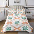 thumbnail image 1 of Erosebridal Green Floral Coverlet Set Twin, Chic Bowknot Chekcered Bedding Set 2pcs, 1 of 5