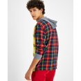 thumbnail image 2 of Sun + Stone Mens Pieced Hoodie, Blue, X-Large, 2 of 3
