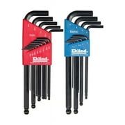 Eklind Tool Ball-Hex-L Assorted Metric and SAE Long Arm Hex L-Key Set Multi-Size in. 22 pc.