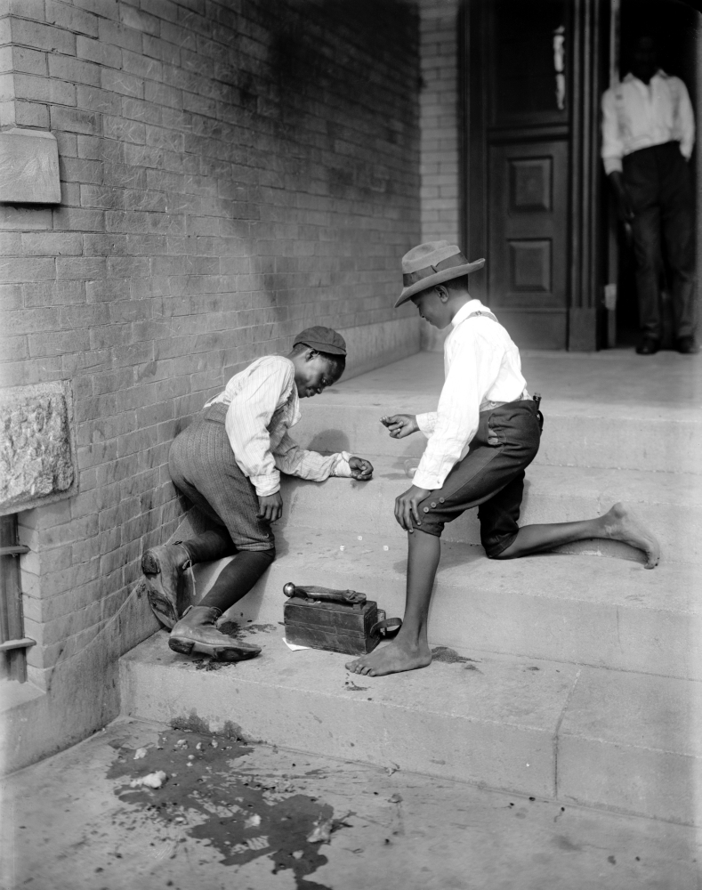 Boys Shooting Craps C1901 Ntwo African American Boys Gambling With Dice