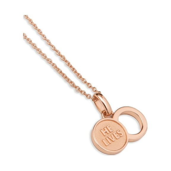 ANGEL STUDIOS | The Empty Tomb Necklace | as featured in The Shift | Rose Gold Plated 925 Sterling Silver | Dainty Small Pendant Necklace | Religious Christian Jewelry for Women | He Lives Necklace