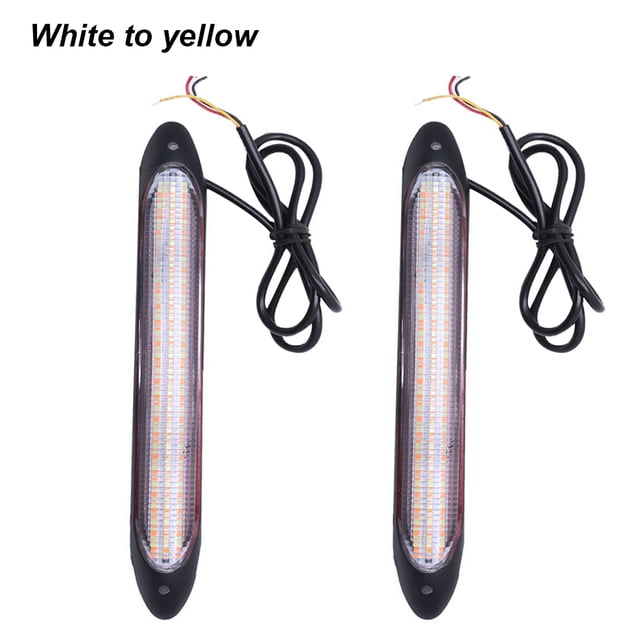 Kenally 2 unids/set luz de circulación diurna coche LED DRL lámpara de conducción diurna accesorios para automóviles Bombillas para automóviles Negro 23.5 cm de blanco a amarillo Kenally VI000940-02B