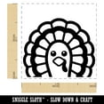 thumbnail image 2 of Peeking Turkey Thanksgiving Self-Inking Rubber Stamp Ink Stamper - Pink Ink - Small 1 Inch, 2 of 7