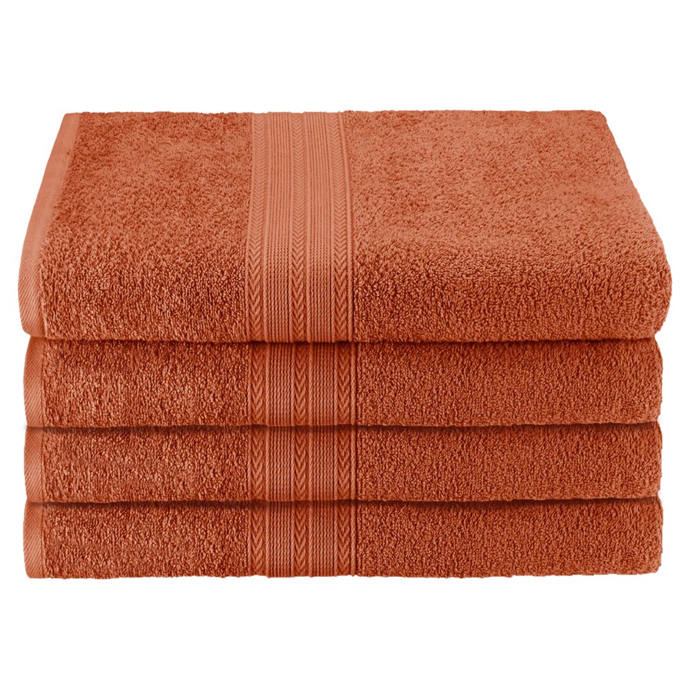 EcoFriendly 4Piece Bath Towel Set, RingSpun Combed Cotton, Copper