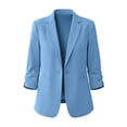 thumbnail image 3 of jehdhy Womens Lapel 3/4 Sleeve Blazers Fashion Casual Solid Color Lightweight Business Casual Work Suit Jacket Coat with Pockets, 3 of 8