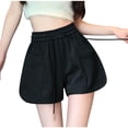 thumbnail image 2 of mfyjkho Pantalones Cortos Para Mujer, Pantalones Cortos De Cintura Elástica Con Bolsillos Y Color Liso Para Mujer Pantalones Cortos Para Correr Para Mujer L, 2 of 6