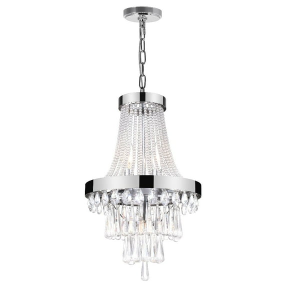 CWI Lighting Vast 3 Light Transitional Metal Chandelier in Chrome