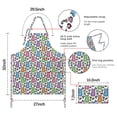 thumbnail image 3 of Easter and Rainbow Bunnies White Pattern Apron with Pockets, Cotton Linen Waterproof Adjustable Apron for Women, Kitchen Cooking Gardening BBQ Salon Apron, 33x27 Inch, 3 of 6