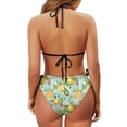 thumbnail image 6 of Uourmeti Women's Halter Neck Two-Piece Bikini Set - Citrus Strawberry Botanical Print - Sexy Tie Side Swimwear for Beach Vacation & Pool Party, 6 of 9